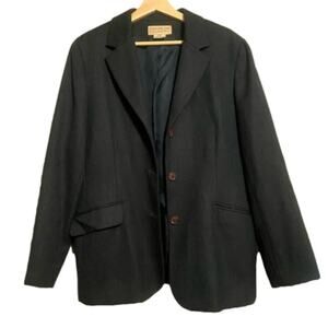 JONES NEW YORK Dark Navy Blue 100% Wool Women’s Blazer Large/18 Oversized Blazer